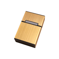 Cigarette Case Magnetic Brushed Aluminum 20 Capacity Gray Silver