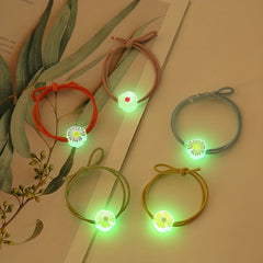 5pcs Luminous Daisy Hair Tie Hair Bands Ponytail Holders Scrunchies for Girls