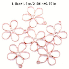 10pcs Hollow Flower Alloy Charm Pendant for DIY Jewelry Making