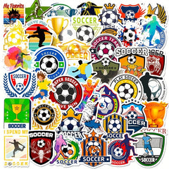 50pcs Football Stickers PVC Trophy Football Stickers For Luggage Computer