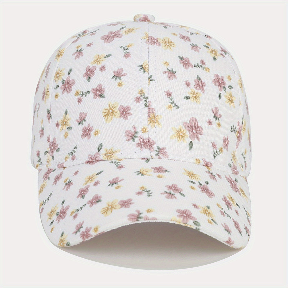 Floral Print Baseball Cap Cartoon Sun Hats Lightweight Adjustable