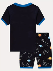Boys Planets Pajamas Set Short Sleeves Tops & Bottoms