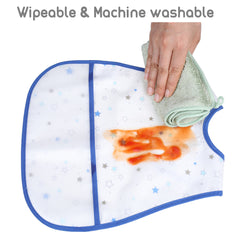 Waterproof Baby Bibs with Crumb Catcher Pocket
