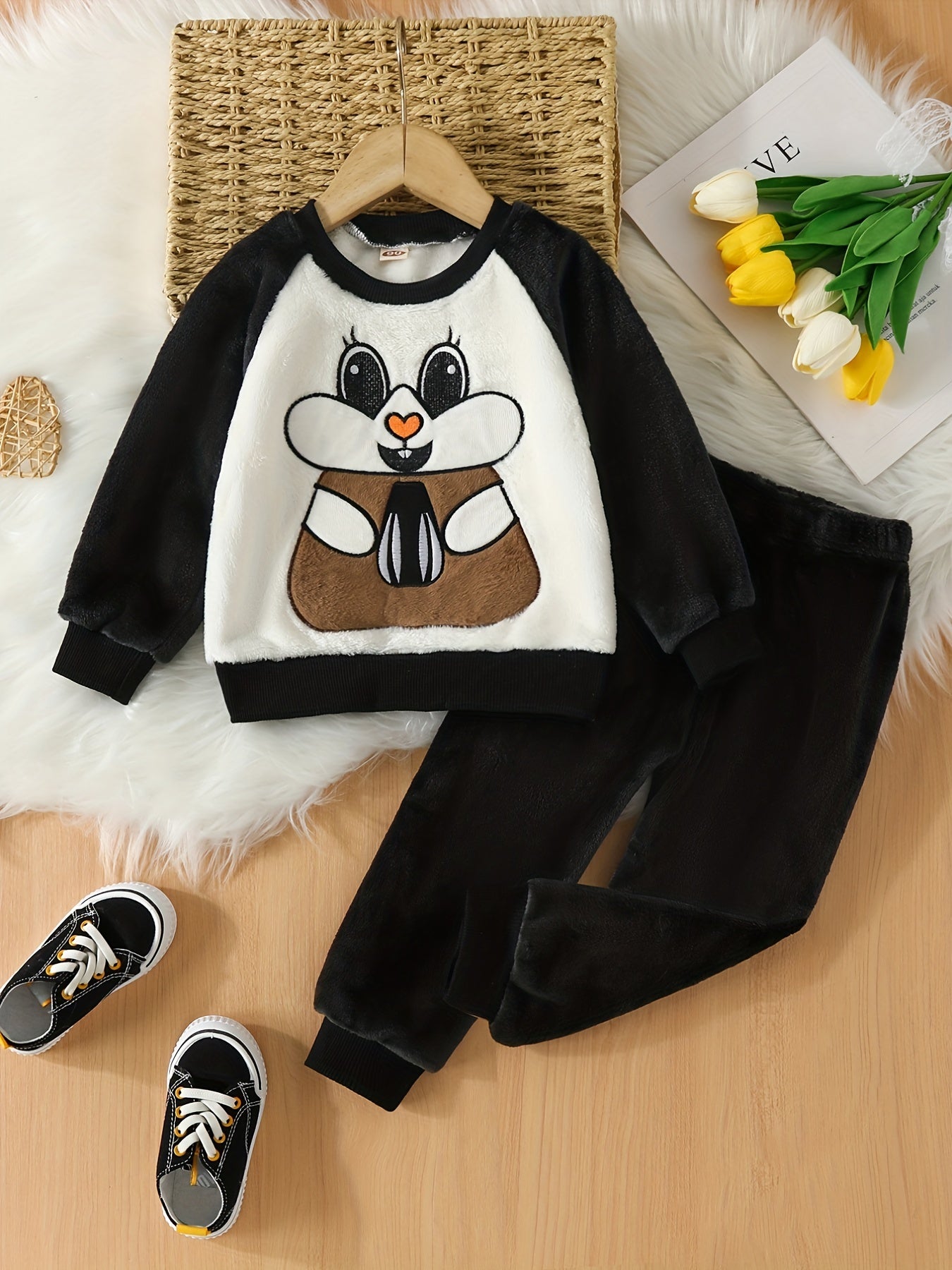 Kids Kitty Long Sleeve Fleece Pajama Set