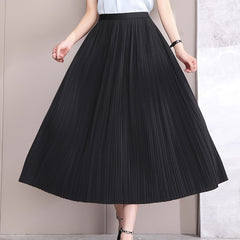 Pleated Elastic Waist Skirt for Women's Spring & Summer Clothing