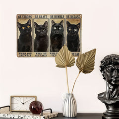Funny Cat Tin Metal Sign for Home Decor