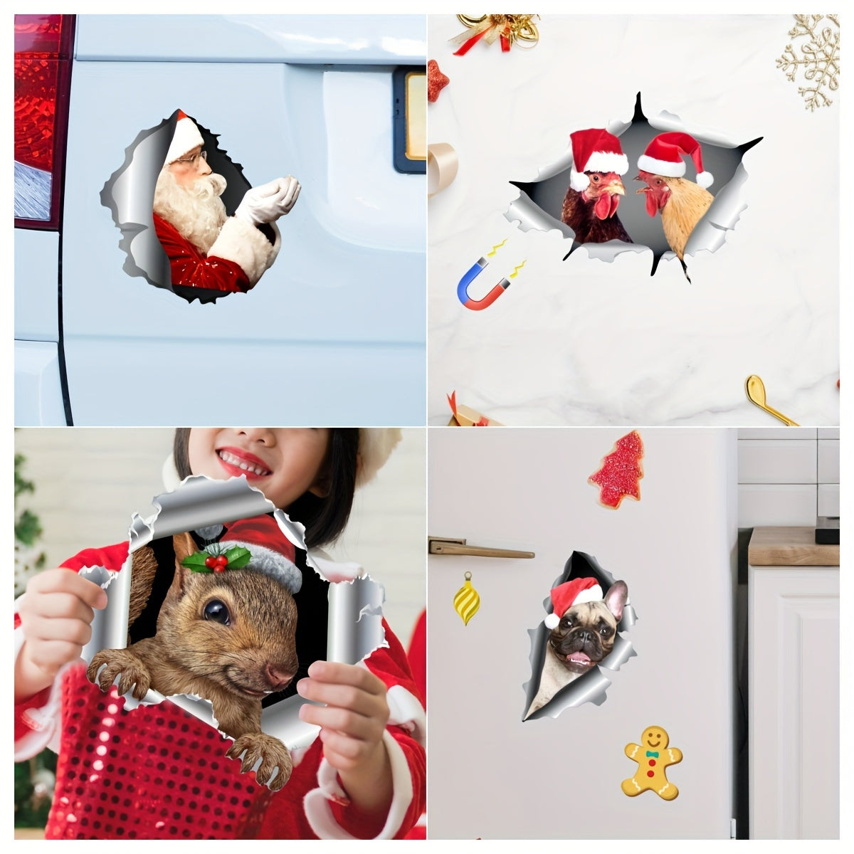 Christmas Santa Claus Car Stickers Refrigerator Stickers