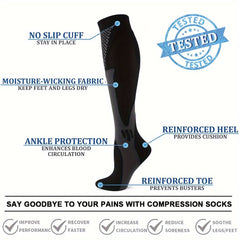 Men's Compression Sport Socks - Sweat Absorbing Nylon Blend
