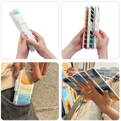 Watercolour Paint Set 24/38/48 Half Pans Travel Case Artists Hobbyists Adults
