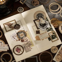 Retro DIY Circular Border Label 30 Sheets Pack