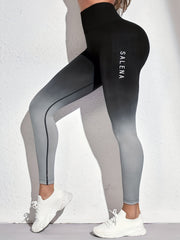 Gradient High Waist Yoga Leggings Fitness Workout Slim Fit Pants