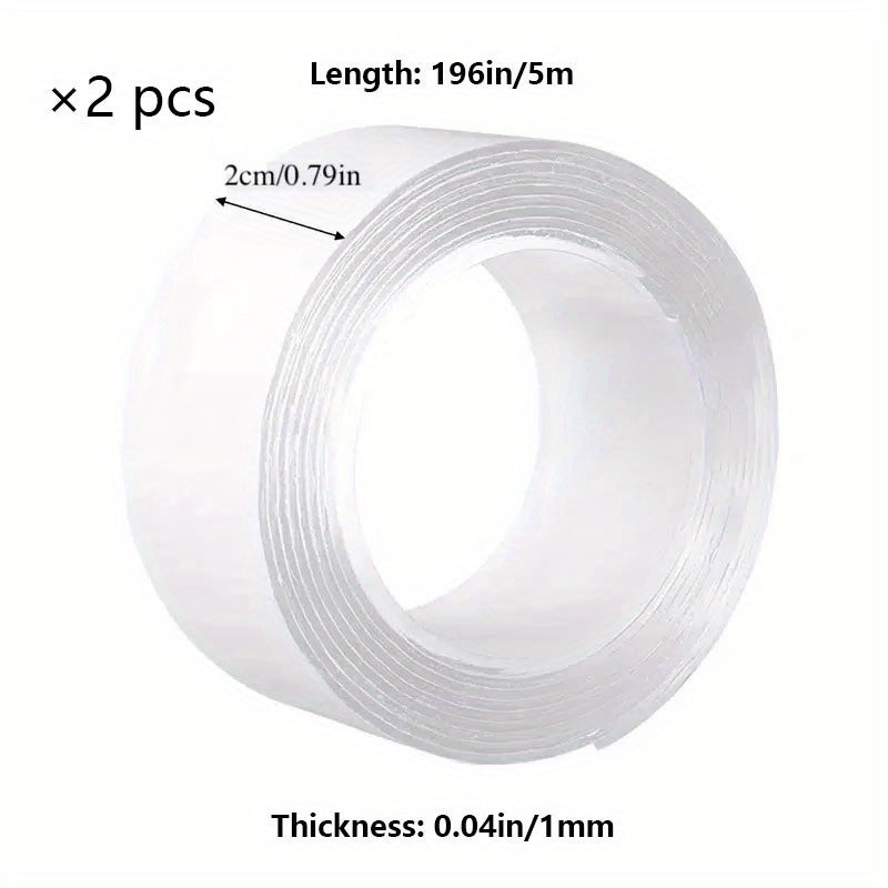 Clear Heavy Duty Double Sided Adhesive Tape Multipurpose Reusable & Removable