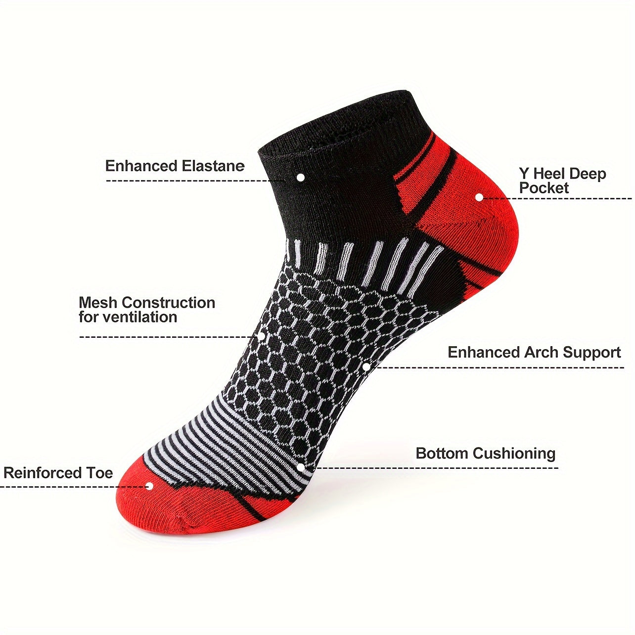ACEFINE 6pairs Men's Ankle Socks Low Cut Athletic Socks