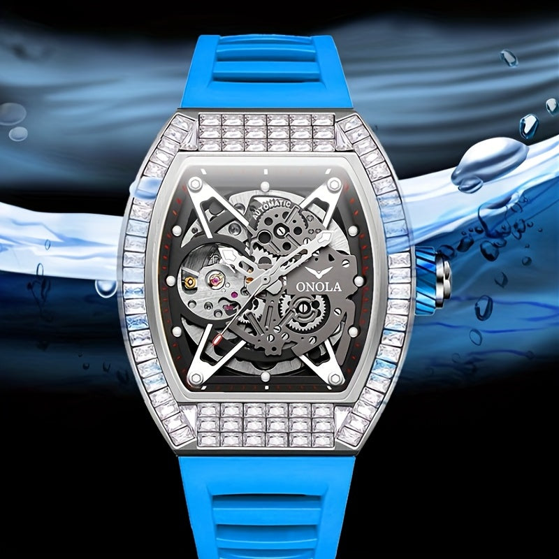 Rhinestone Studded Men's Business Watch