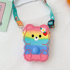 Silicone Bear Coin Purse Bubble Toy Crossbody Bag