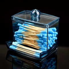 Acrylic Cotton Swab Storage Jar - Organize Cotton Pads