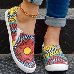 Floral Pattern Flat Shoes Women's Lightweight Casual Shoes
