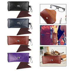 Men's Faux Leather Glasses Case with Lobster Clasp