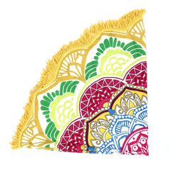 Lotus Figure Yoga Mat & Beach Towel in Yellow & Turquoise