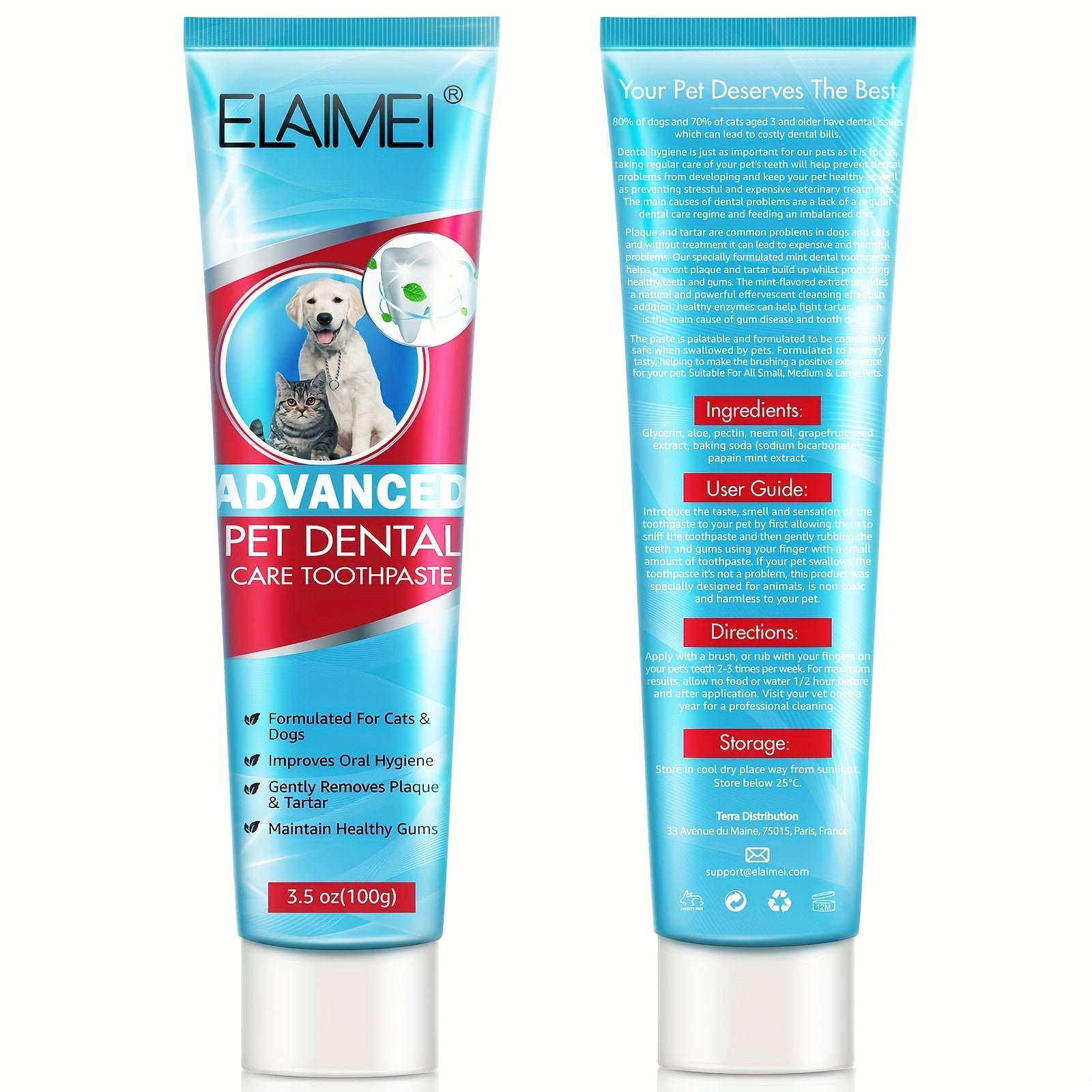 Pet Mint Toothpaste For Dogs & Cats - Dental Caring Supplies