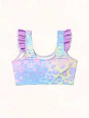 3pc Leopard Print Swimwear Set for Girls Summer Beach Wear