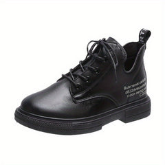Women's Letter Decor Short Boots Lace Up Ankle Boots