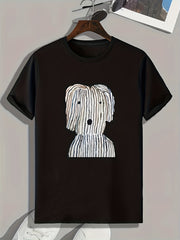 Dog Pattern Print Men's Graphic T shirt for Summer