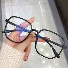 Oversized Light Blocking Glasses Clear Lens Eyeglasses Frame