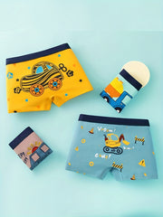 4pcs Boys Cartoon Boxer Briefs Underwear Clothes