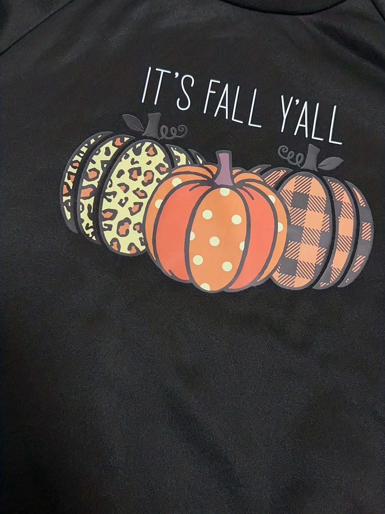 Halloween Pumpkin Pattern Sweatshirt Crew Neck Fleece Pullover