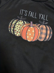 Halloween Pumpkin Pattern Sweatshirt Crew Neck Fleece Pullover