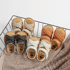 Baby Girls Braided Strap Sandals Hook & Loop Infant Summer Shoes