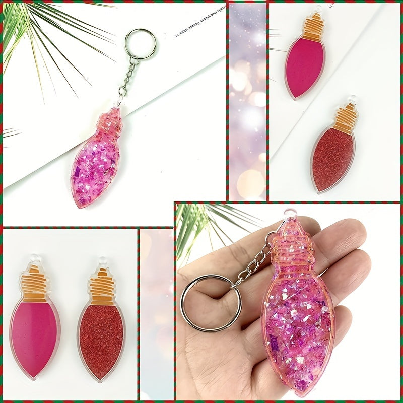 Christmas Light Bulb Ornament Silicone Mold DIY Keychain Pendant Tag