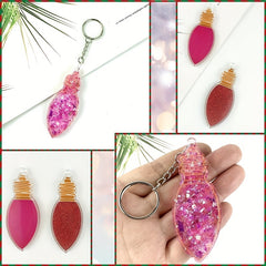 Christmas Light Bulb Ornament Silicone Mold DIY Keychain Pendant Tag