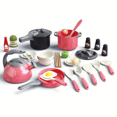 32pcs Kids Kitchen Toy Set Pretend Cooking Accessories Girls Boys Christmas Hall