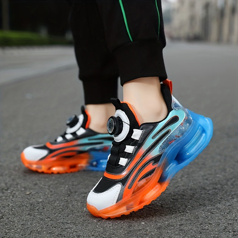 Boys Breathable Buckle Cushioning Sports Sneakers