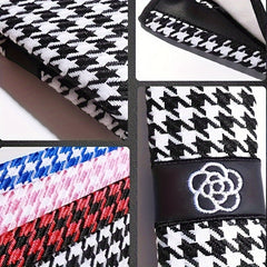 Camellia Car Seat Belt Shoulder Protector High-end Ladies Houndstooth Safe Belt