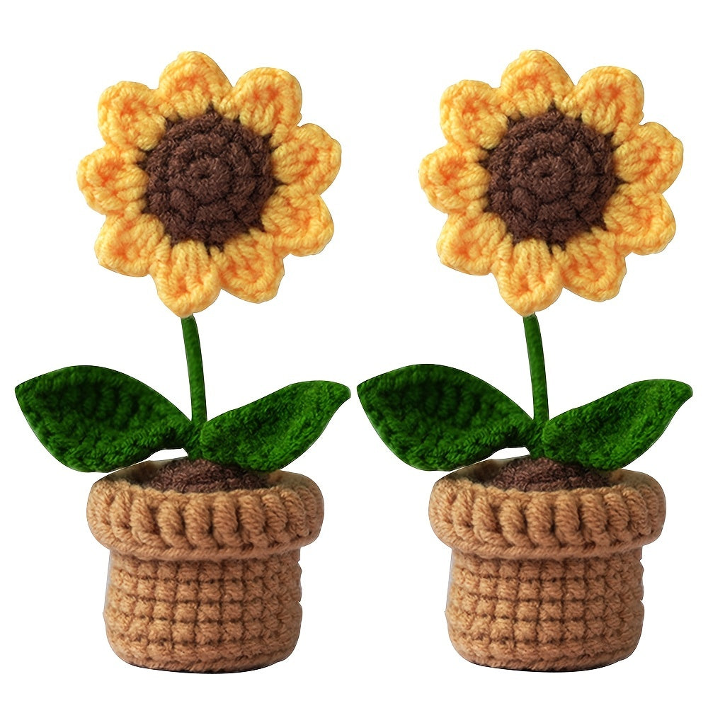 Crochet Kit For Beginners Sunflower Potted Plants Set