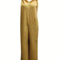 Sleeveless V Neck Jumpsuit Wide Leg