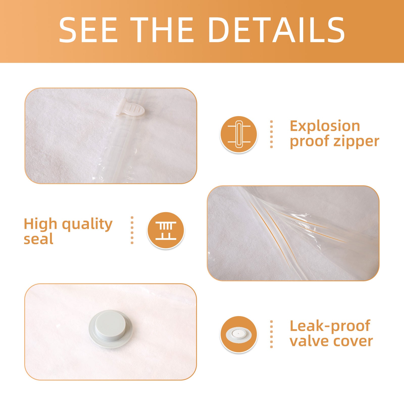 3pcs Vacuum Storage Bag Quilt Blanket Clothes Storage Sealed Bag
