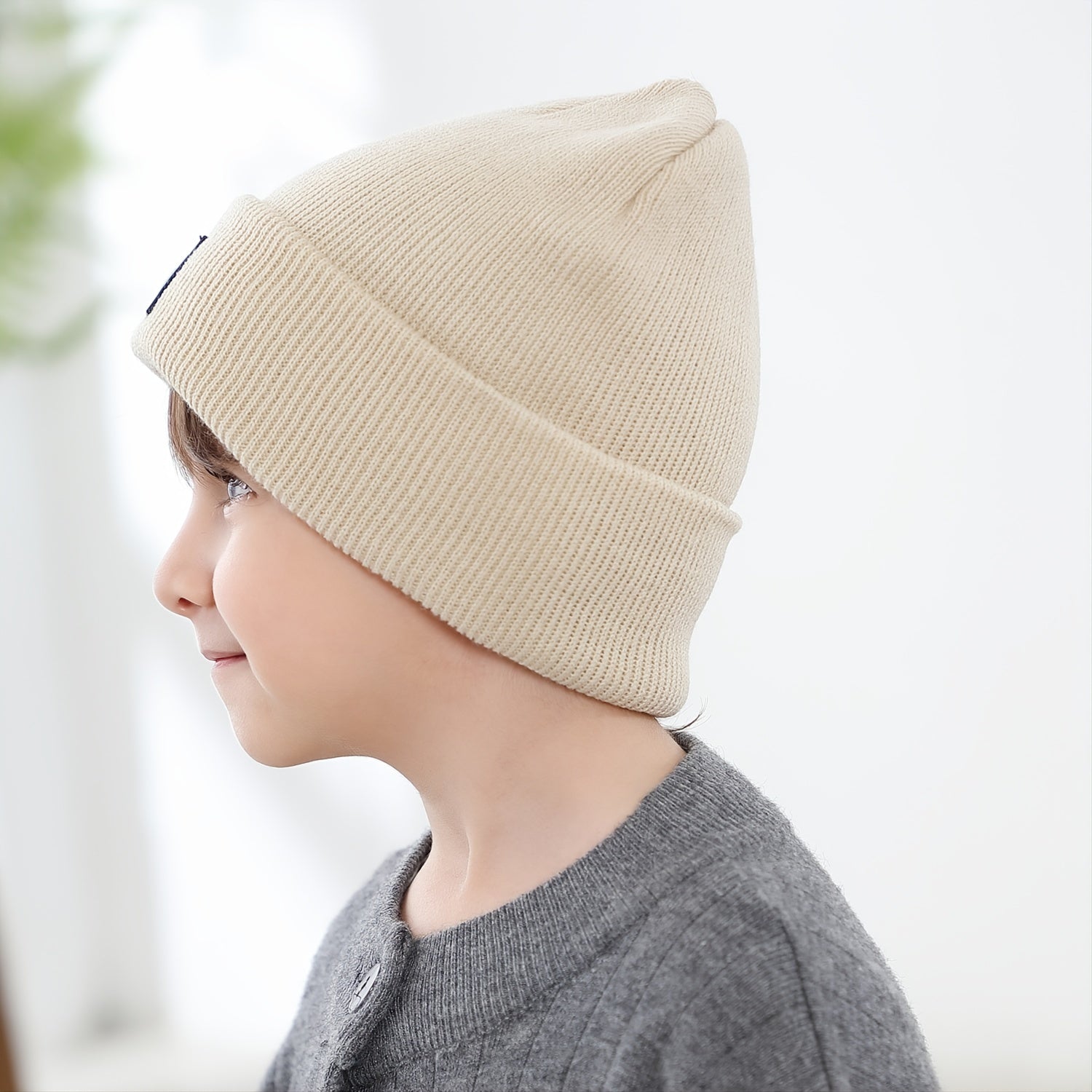 Toddler Beanie Knit Hat Smile Face Graphic Winter Warm Cap