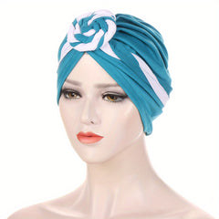 Pleated Twist Turban Casual Head Wrap Lightweight Beanie Women Chemo Cap