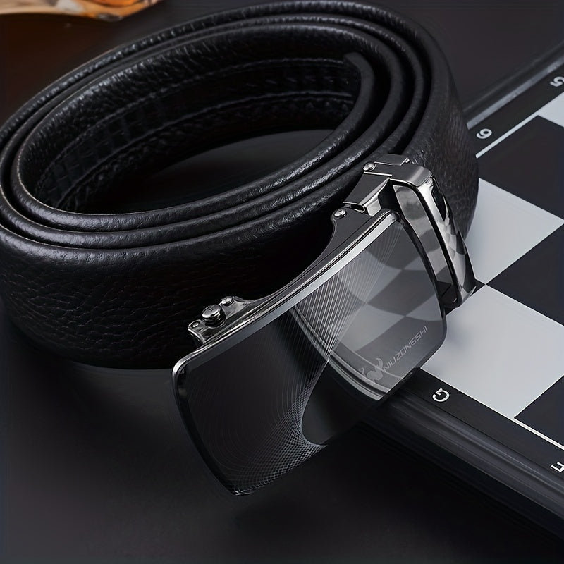 Men's Automatic Buckle Leather Belt Pants Belt