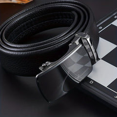 Men's Automatic Buckle Leather Belt Pants Belt