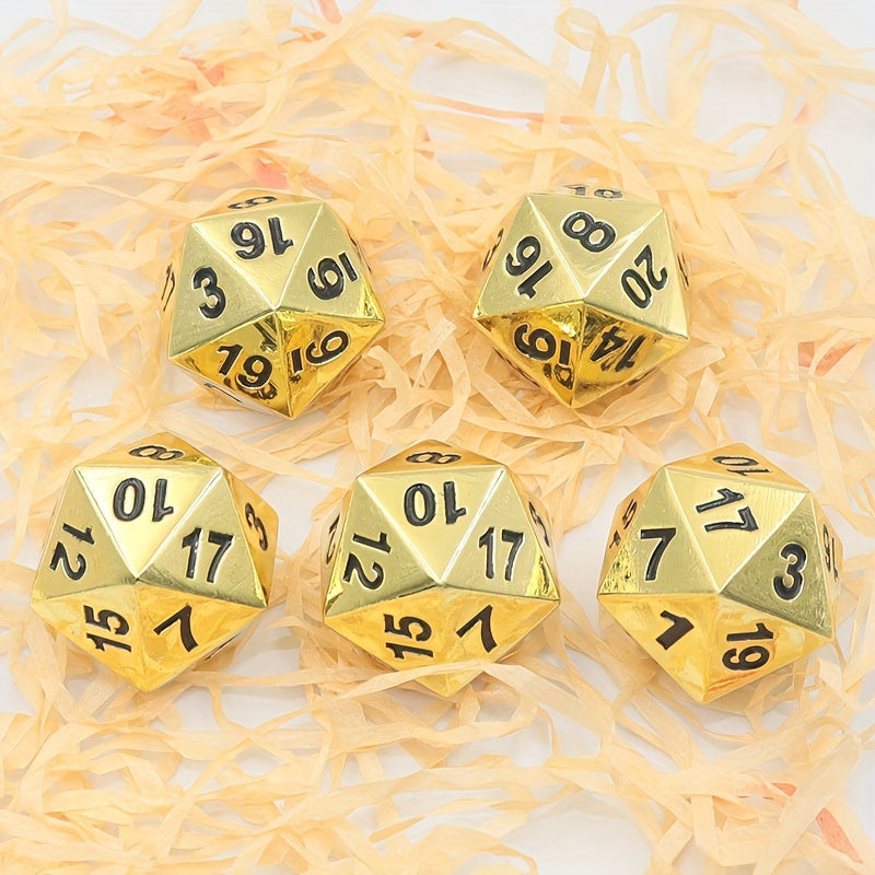 1pc 20 Side Metal Dice Golden Polyhedral Dice Role Playing Bar Party Board Game