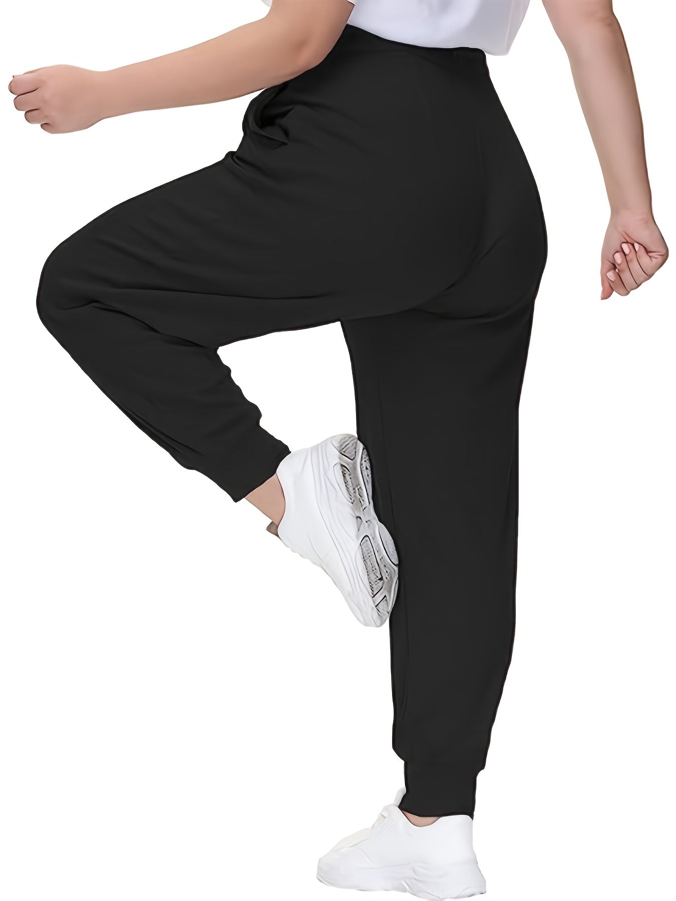 Sports Pants Women's Elastic Waist Stretch Joggers