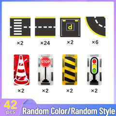 Road Train Track Magnetic Tile Building Blocks City Traffic Toy