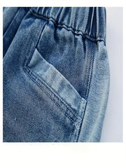 Girls' Wide Leg Jeans Spring Autumn Trousers Loose Straight Leg Western Style