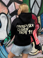 Letter Print Long Sleeve Drawstring Sports Hoodies Pullover Sweatshirt