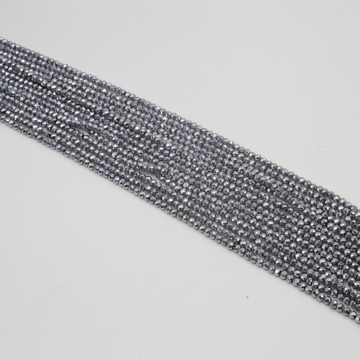 15'' Gray Spinel Plated Faceted Small Beads for Beading